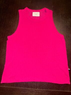 Sol Angeles Hot Pink Ribbed Tank Top
